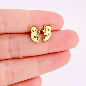 Gold Koala Bear Earrings